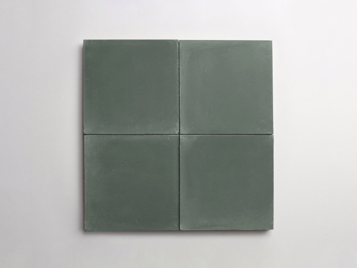 Cement tile solid colors 8x8 Square Leaf Green.