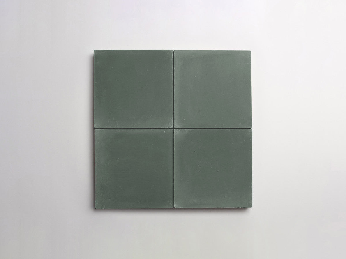 Cement tile solid colors 4x4 Square Leaf Green.