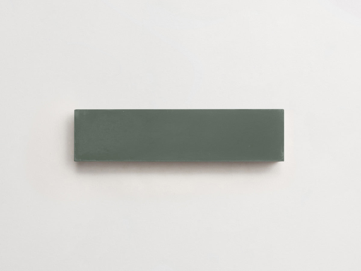 Cement tile solid colors 8x2 Rectangle Leaf Green.