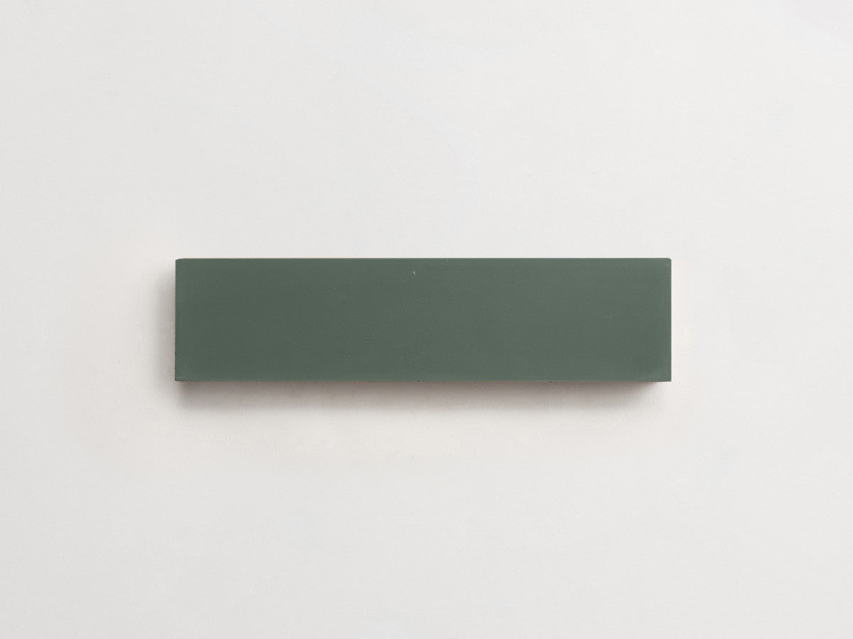 Cement Checkerboard Tile Trio 8x2 Green, Blue, Green.