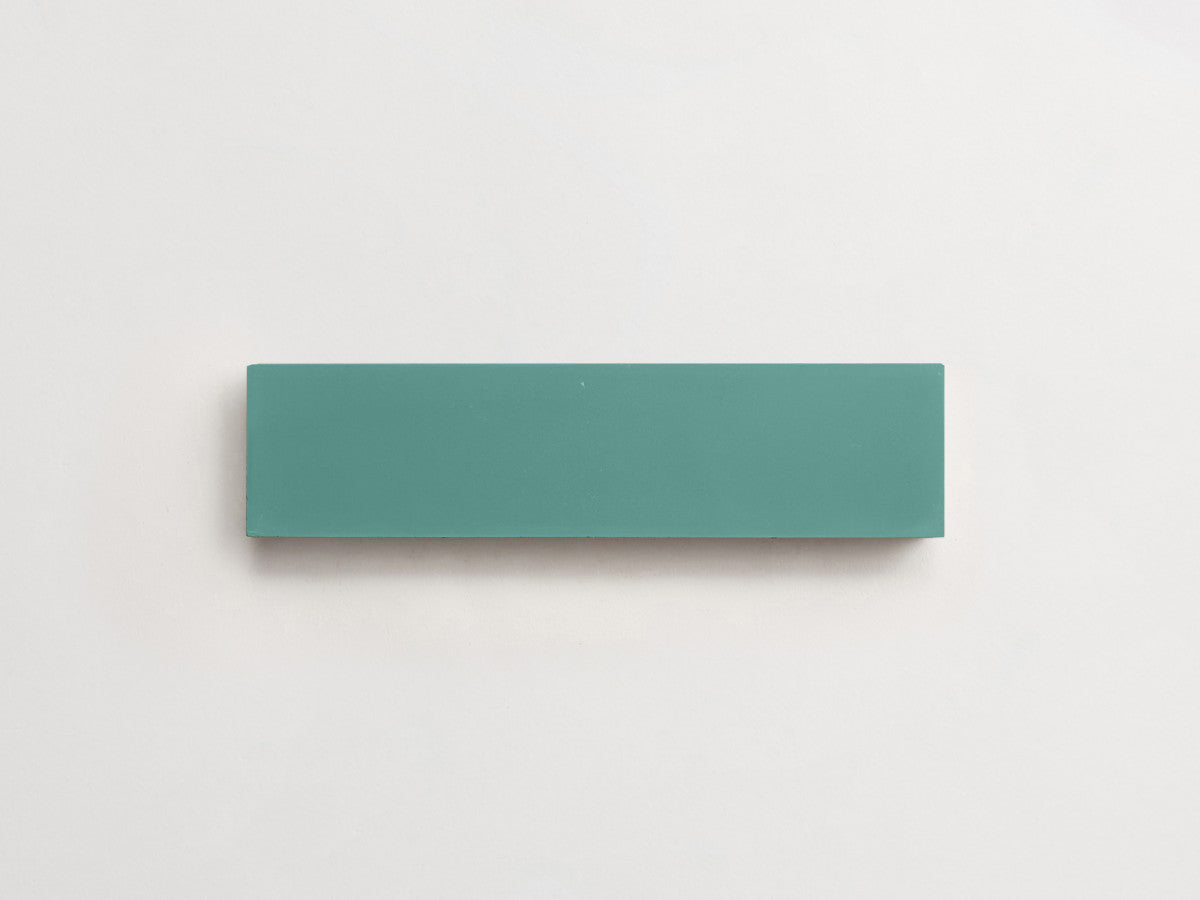 Cement Checkerboard Tile Trio 8x2 Green, Blue, Green.