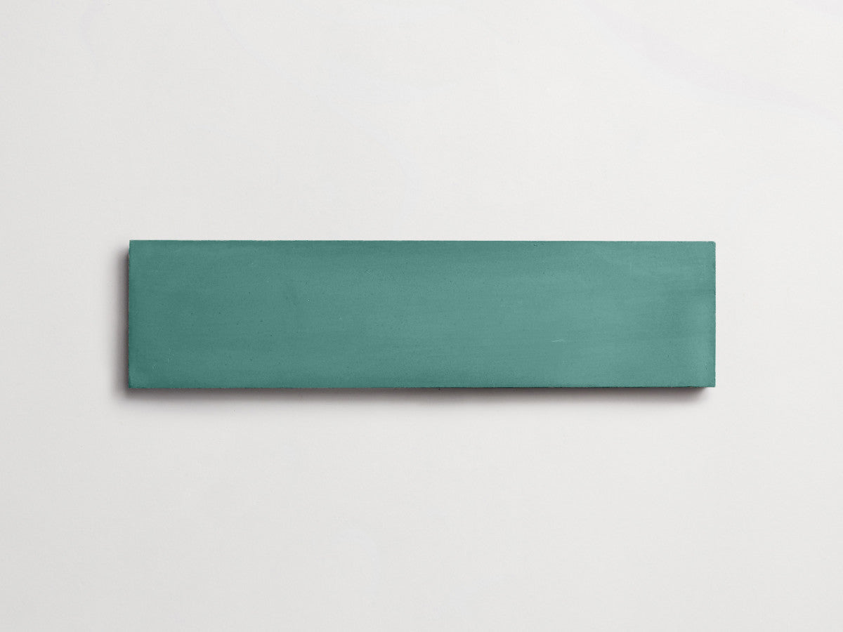Cement Checkerboard Tile Trio 12x3 Green, Blue, Green.