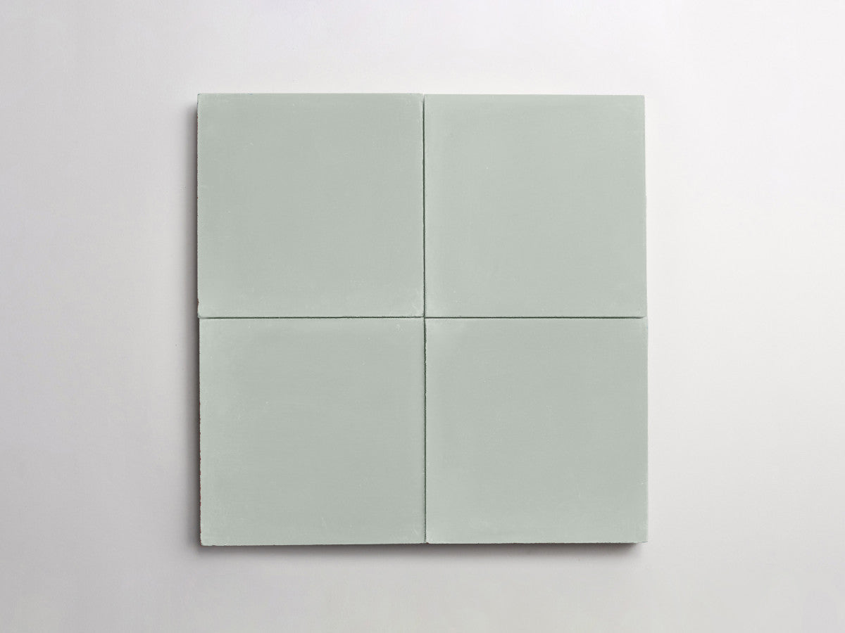 Cement tile solid colors 8x8 Square Celadon Green.
