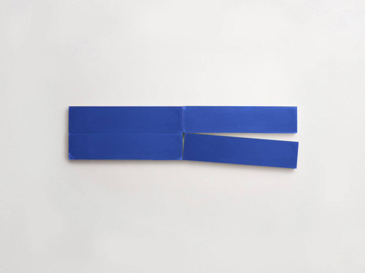 Cement tile solid colors 8x2 Rectangle Lapis Blue.