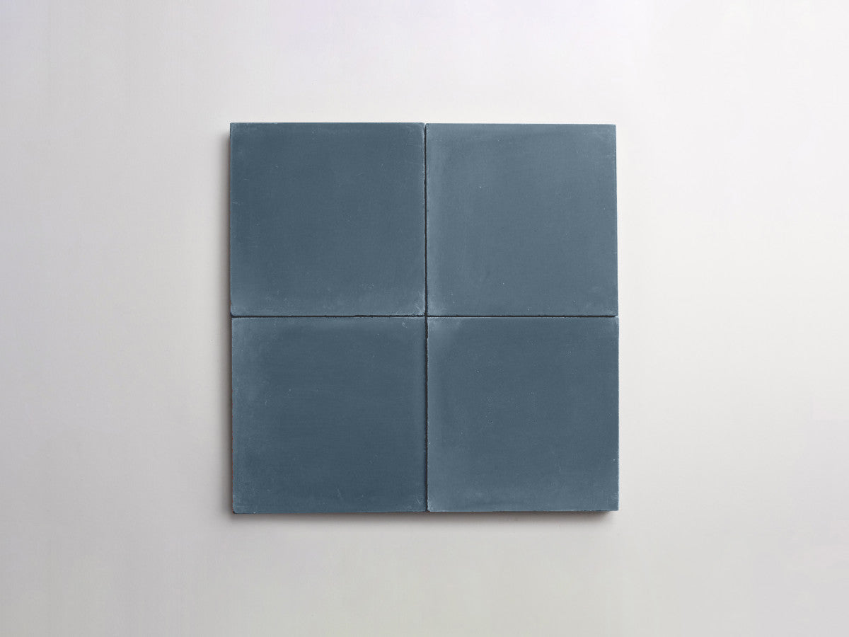 Cement tile solid colors 4x4 Square Federal Blue.