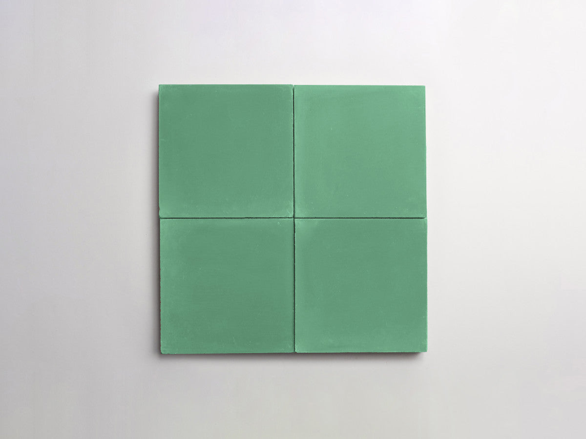 Cement tile solid colors 4x4 Square Nettle Green.