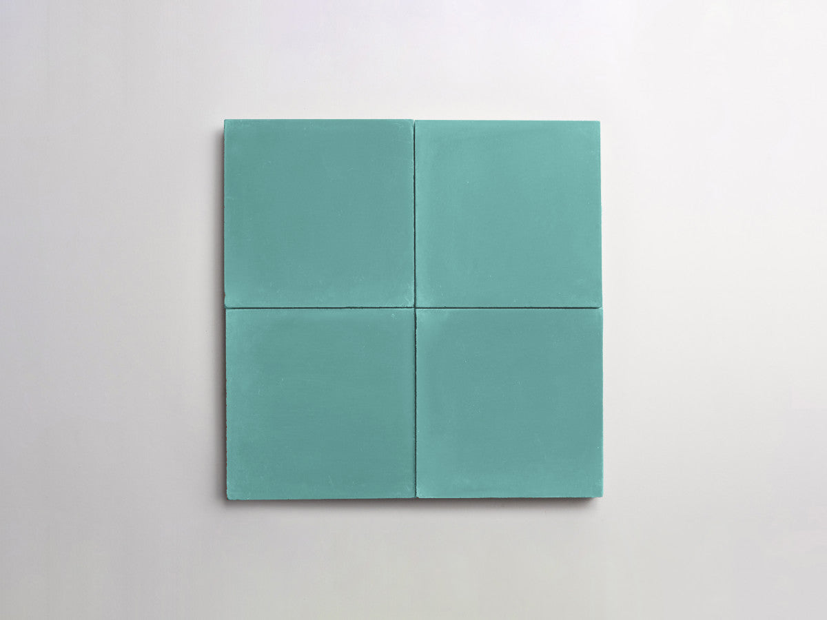 Cement tile solid colors 4x4 Square Kingfisher Blue.