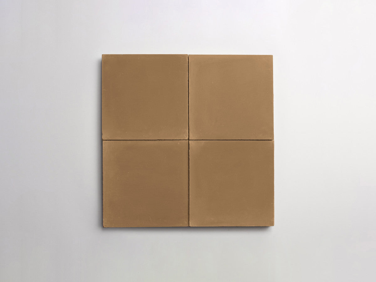 Cement tile solid colors 4x4 Square Army Brown.