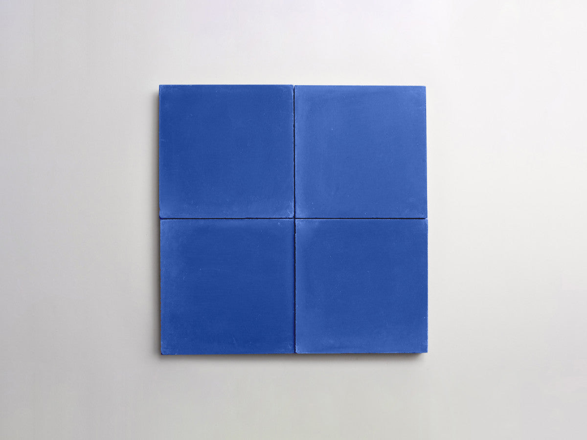 Cement tile solid colors 4x4 Square Lapis Blue.