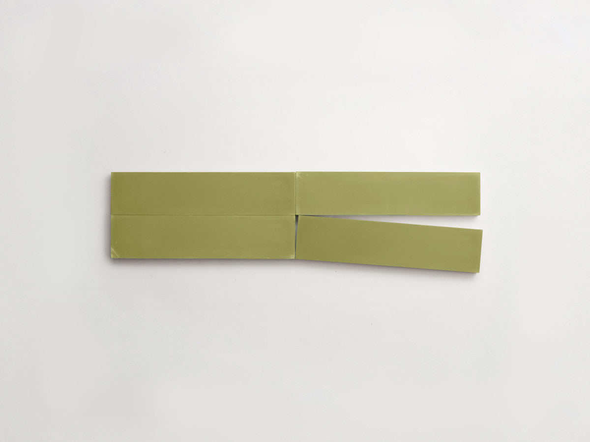 Cement tile solid colors 8x2 Rectangle Olive Green.