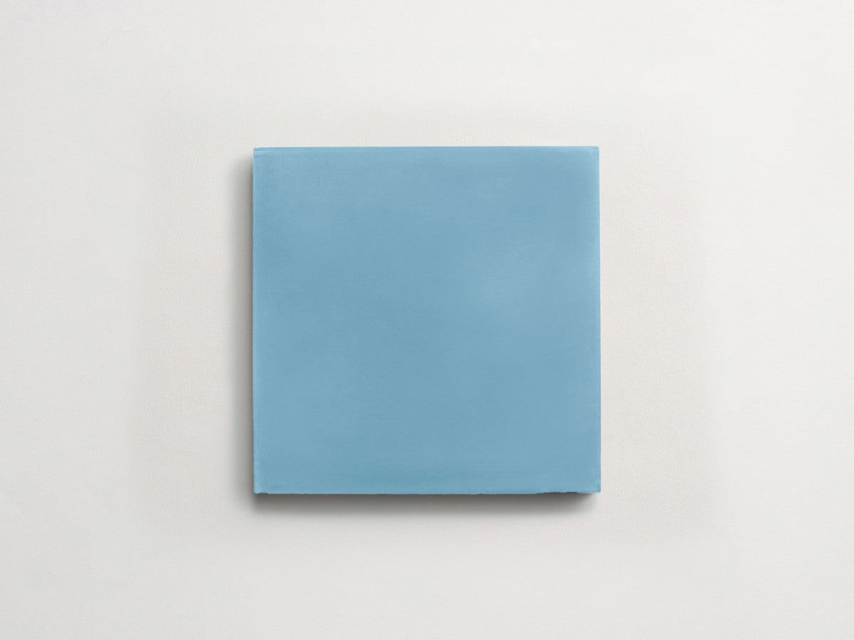 Cement tile solid colors 8x8 Square Azure Blue.
