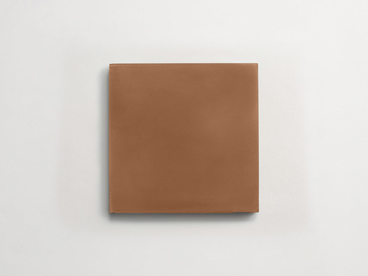 Cement tile solid colors 8x8 Square Umber Brown.