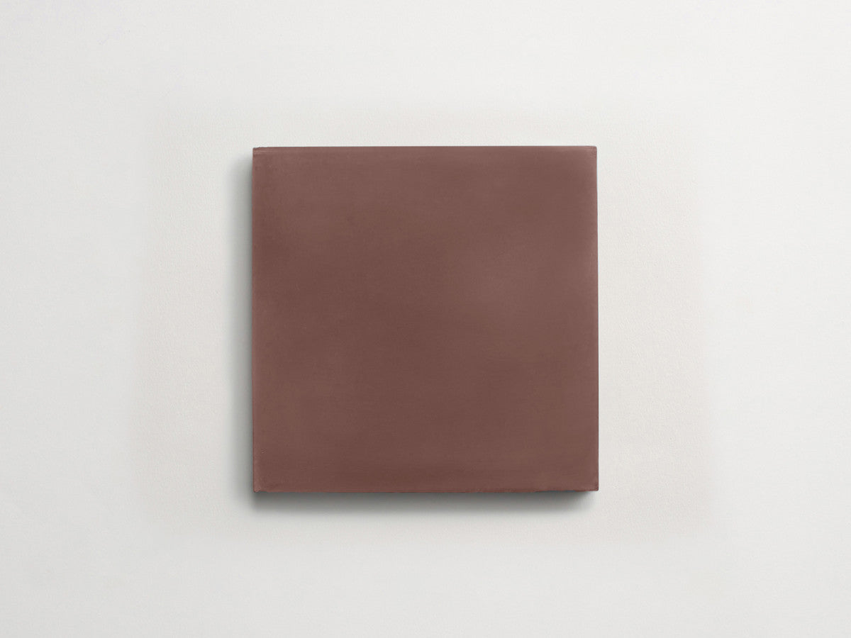 Cement tile solid colors 8x8 Square Fig Brown.
