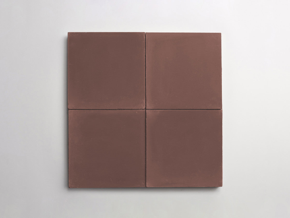Cement tile solid colors 8x8 Square Fig Brown.
