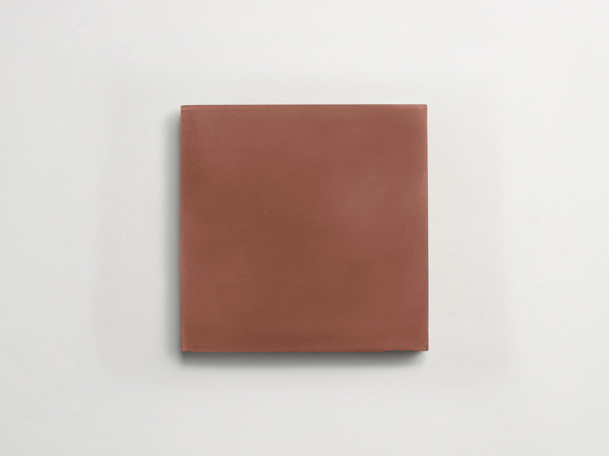 Cement tile solid colors 8x8 Square Prune Terracotta.