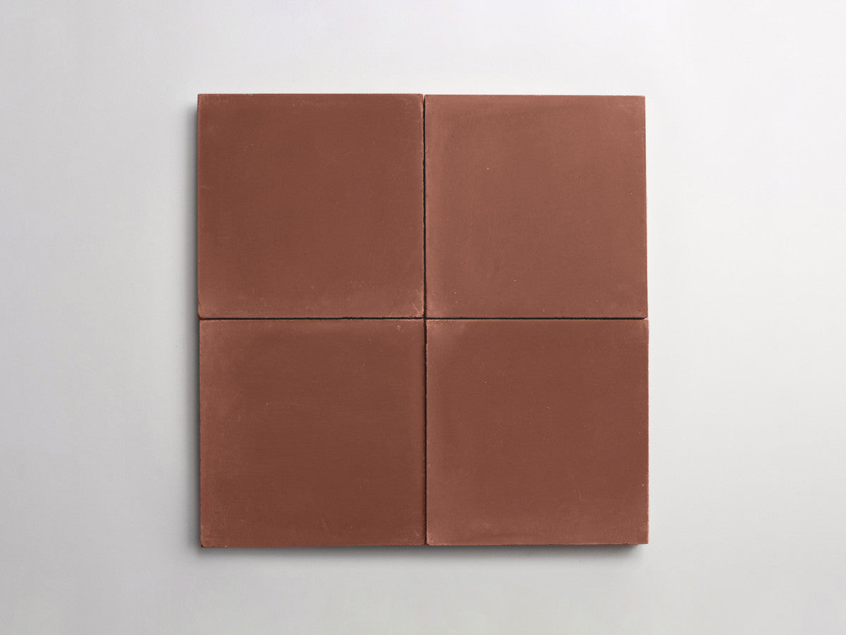 Cement tile solid colors 8x8 Square Prune Terracotta.
