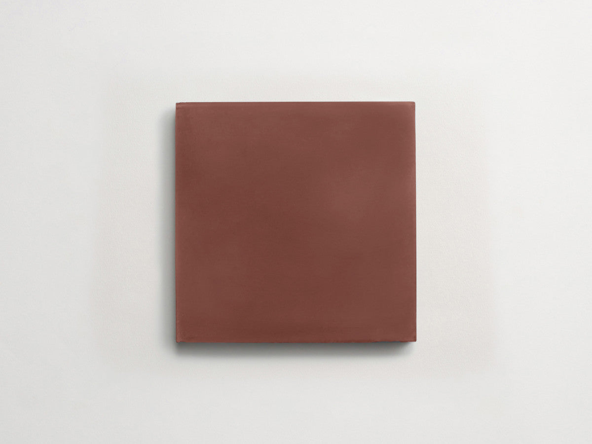 Cement tile solid colors 8x8 Square Chestnut Brown.
