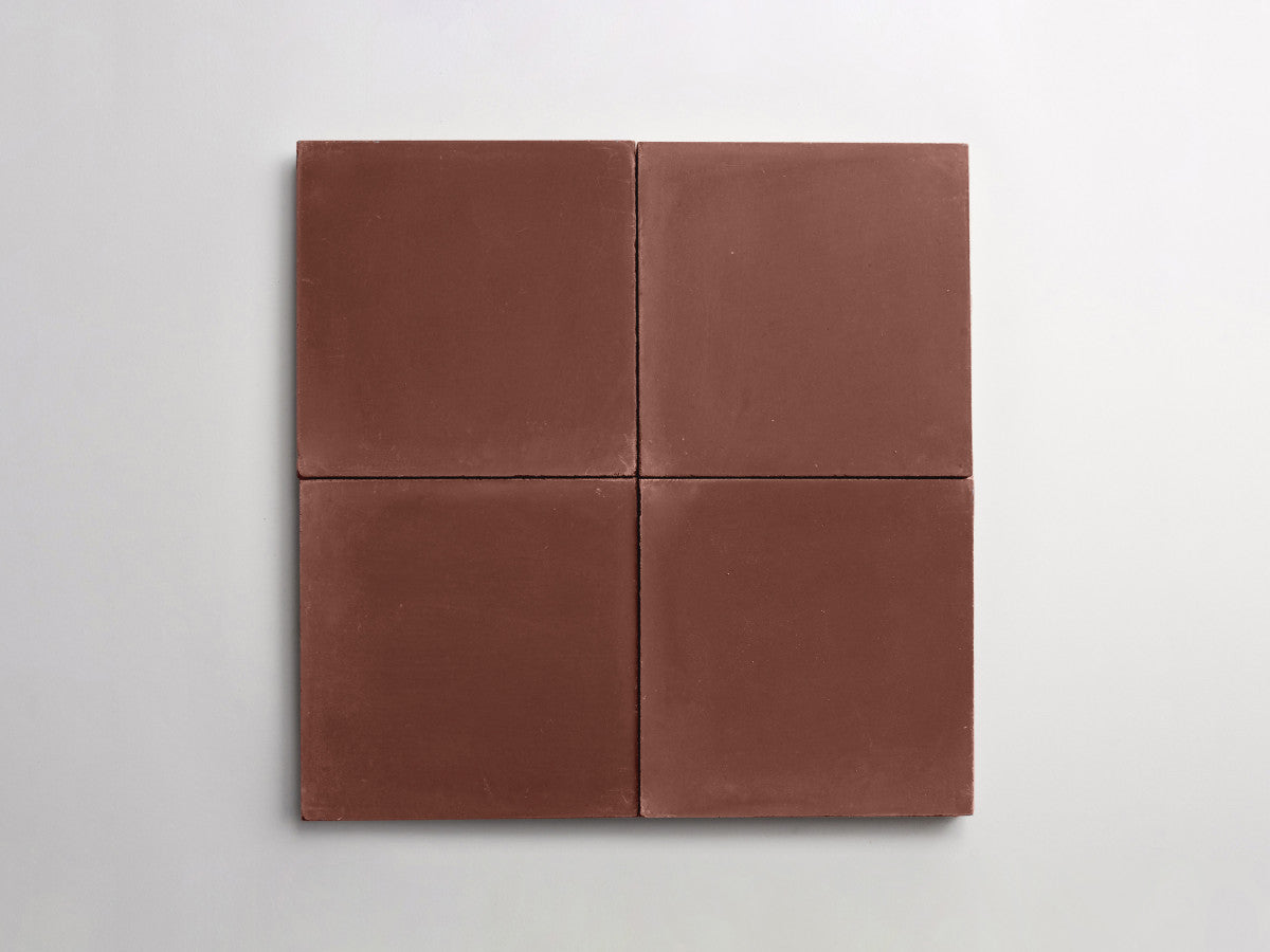 Cement tile solid colors 8x8 Square Chestnut Brown.