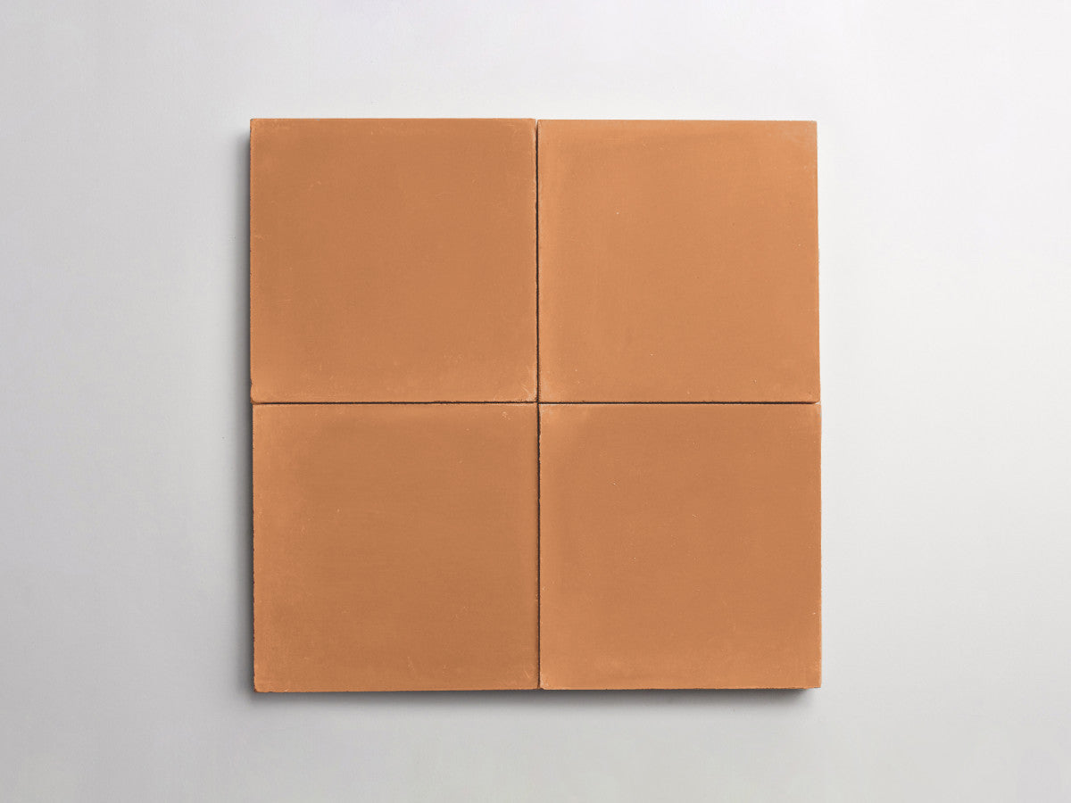 Cement tile solid colors 8x8 Square Ale Terracotta.