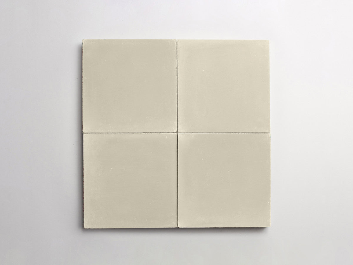 Cement tile solid colors 8x8 Square Roan White.