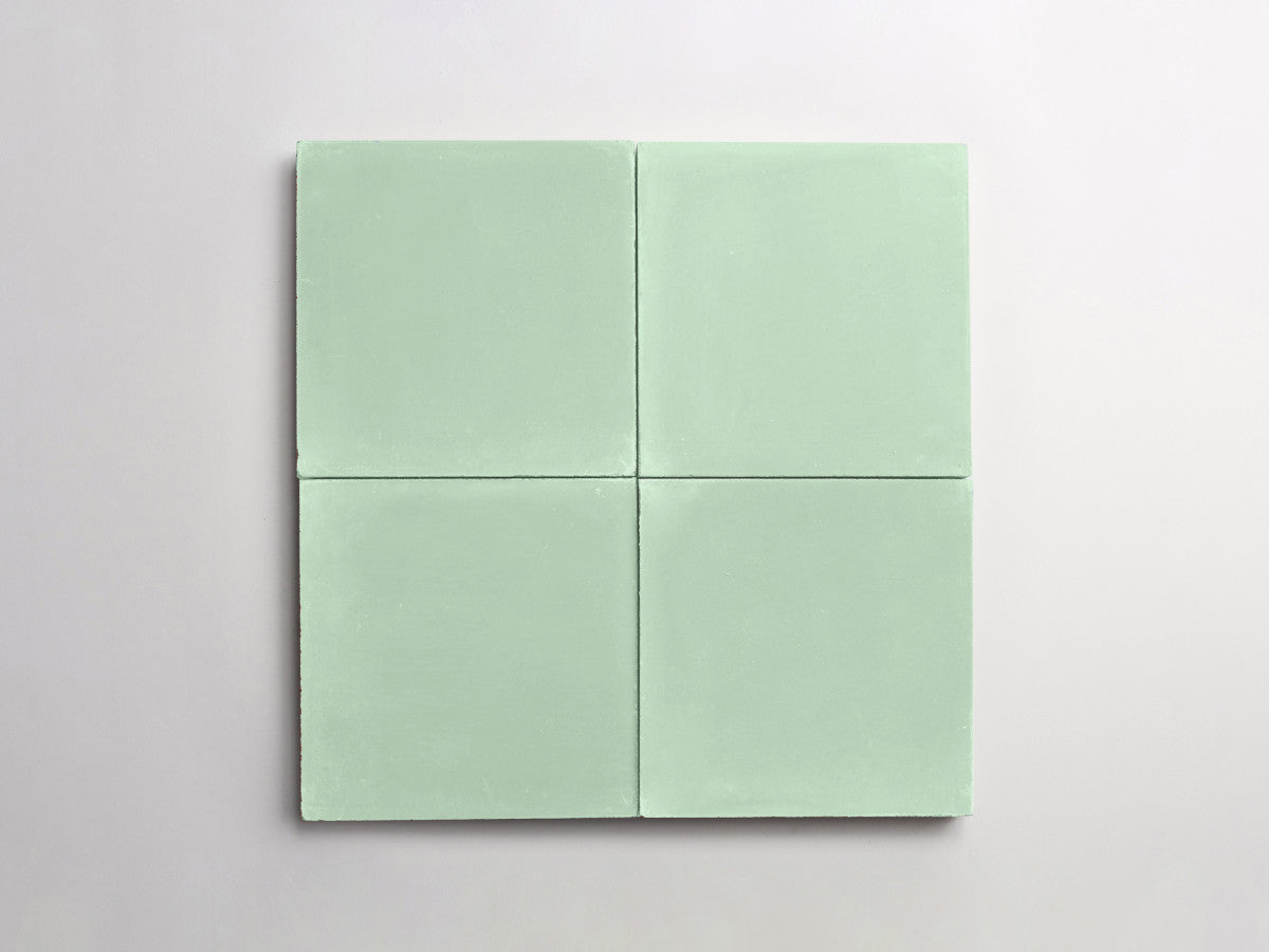 Cement tile solid colors 8x8 Square Ru Green.