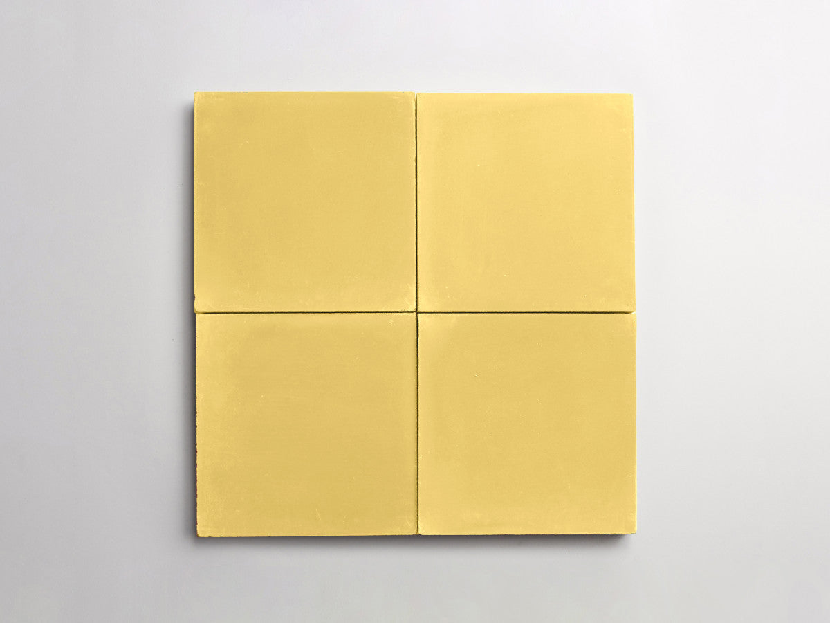 Cement tile solid colors 8x8 Square Flan Yellow.