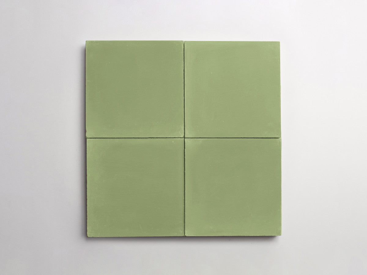 Cement tile solid colors 8x8 Square Grass Green.