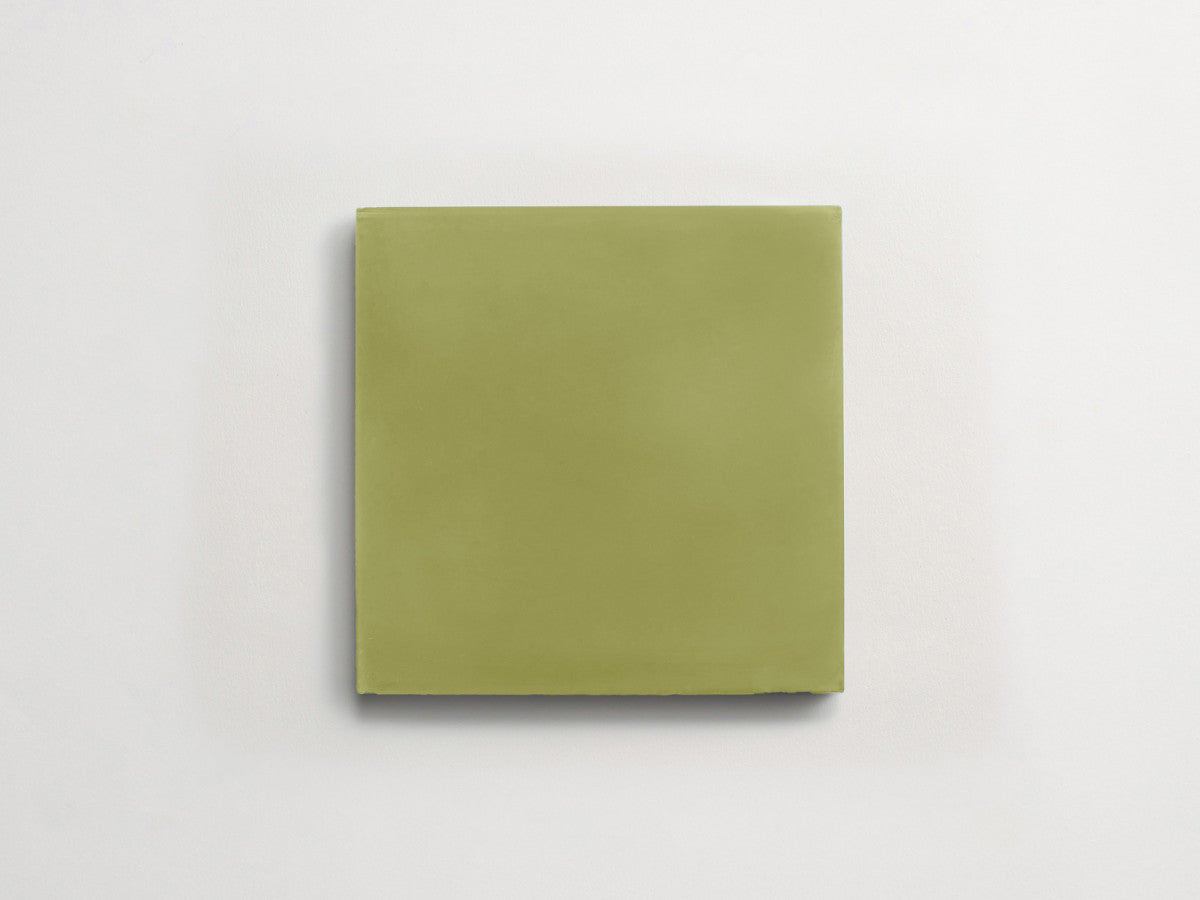 Cement tile solid colors 8x8 Square Olive Green.