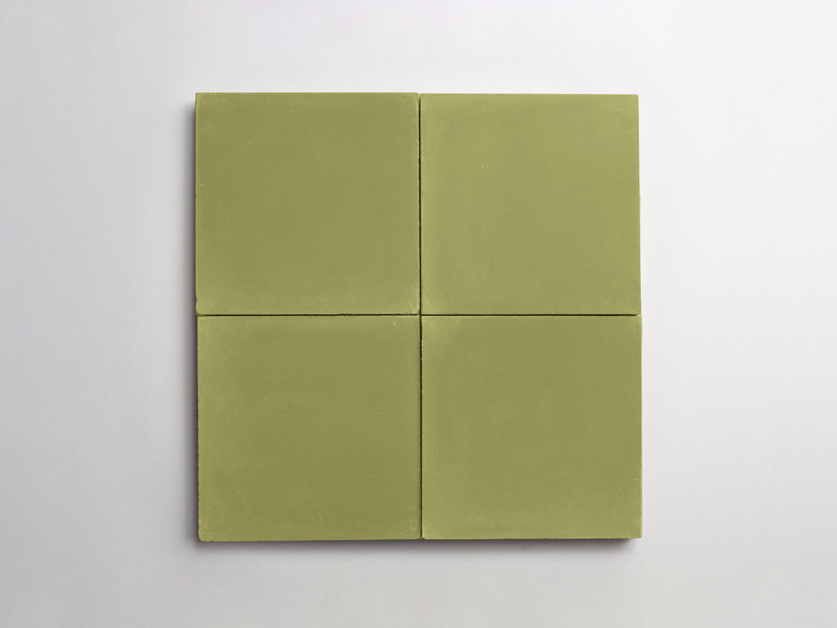 Cement tile solid colors 8x8 Square Olive Green.