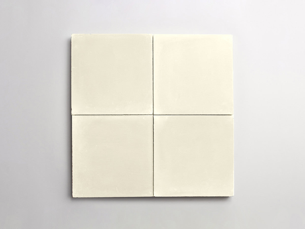 Cement tile solid colors 8x8 Square Paste White.