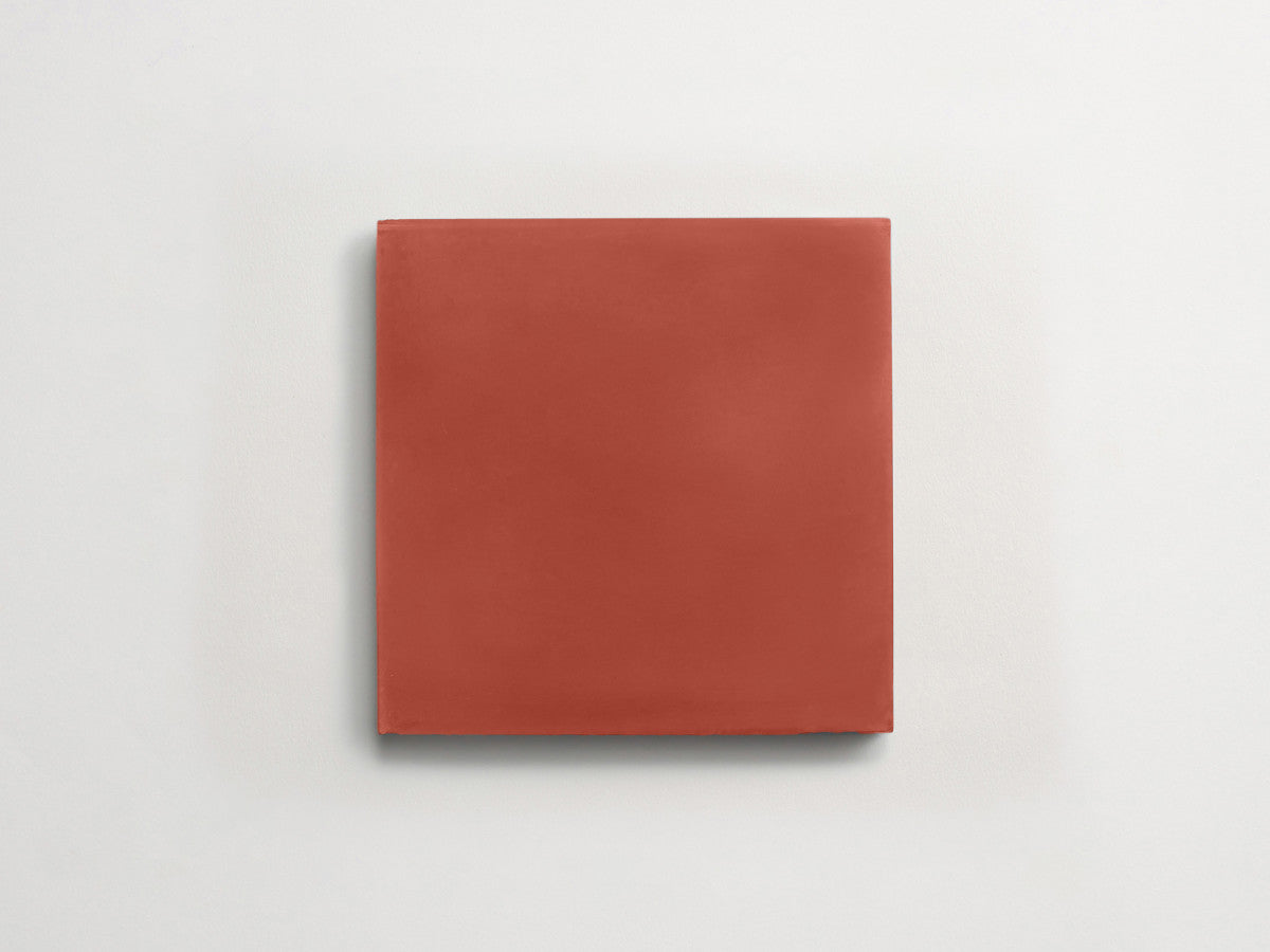 Cement tile solid colors 8x8 Square Flame Red.