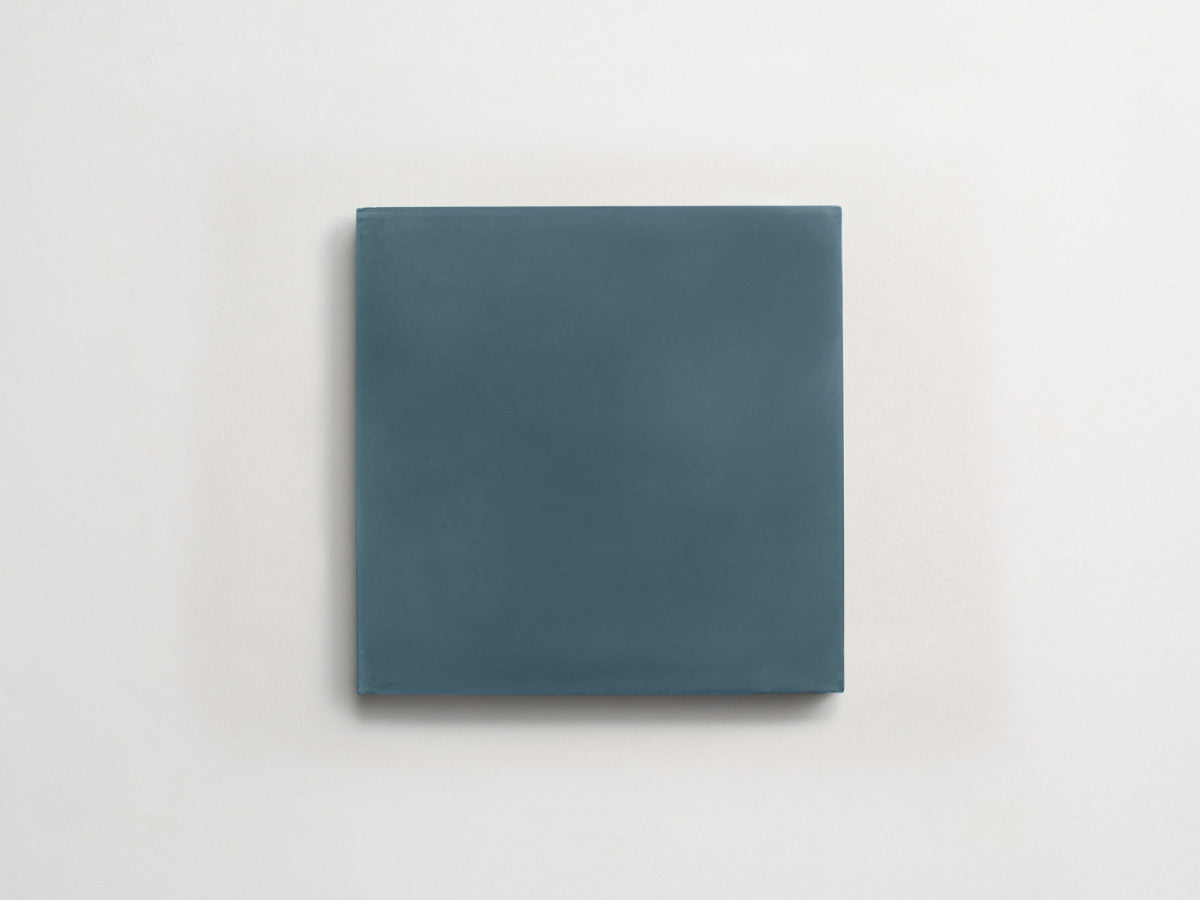 Cement tile solid colors 8x8 Square Mallard Blue.