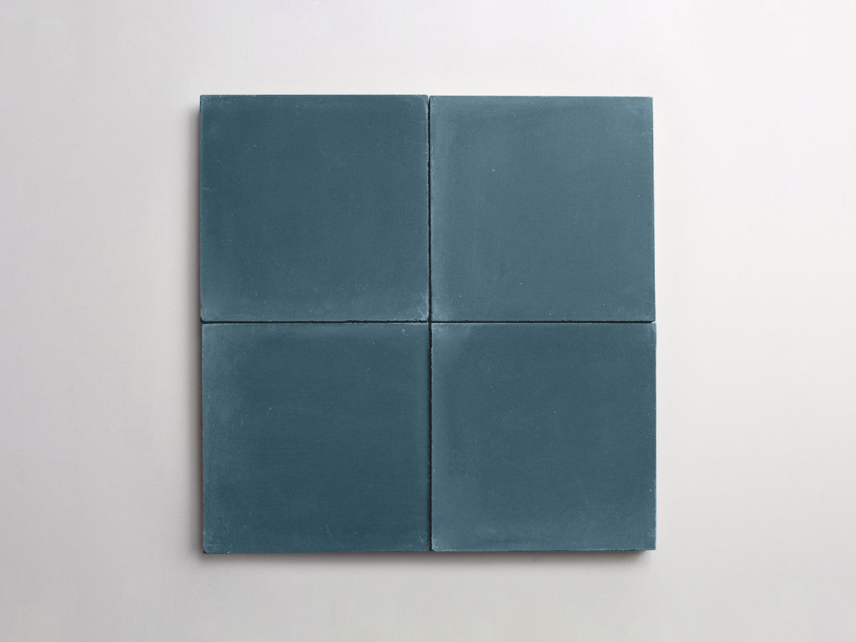 Cement tile solid colors 8x8 Square Mallard Blue.