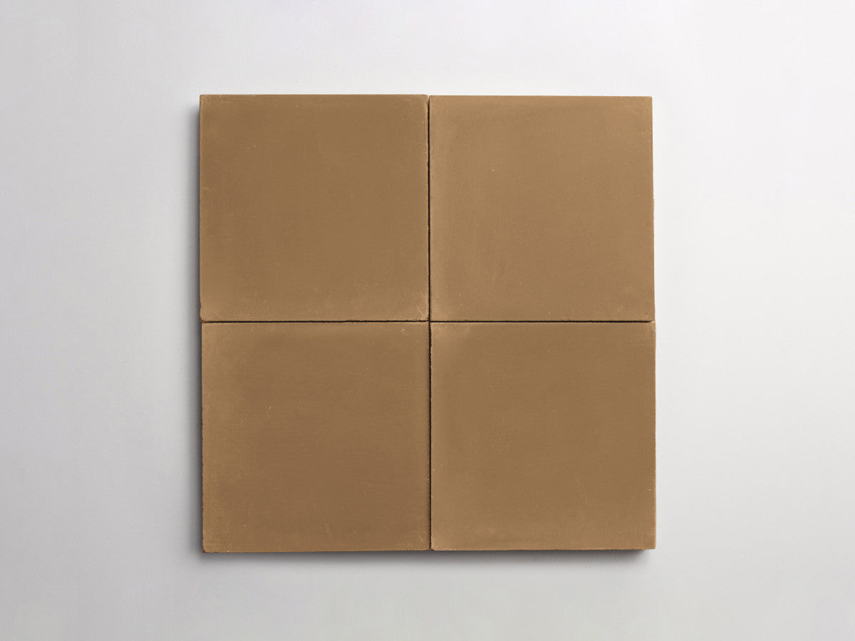 Cement tile solid colors 8x8 Square Army Brown.