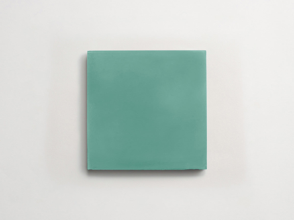 Cement tile solid colors 8x8 Square Loch Green.