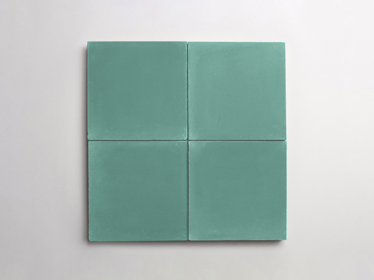 Cement tile solid colors 8x8 Square Loch Green.