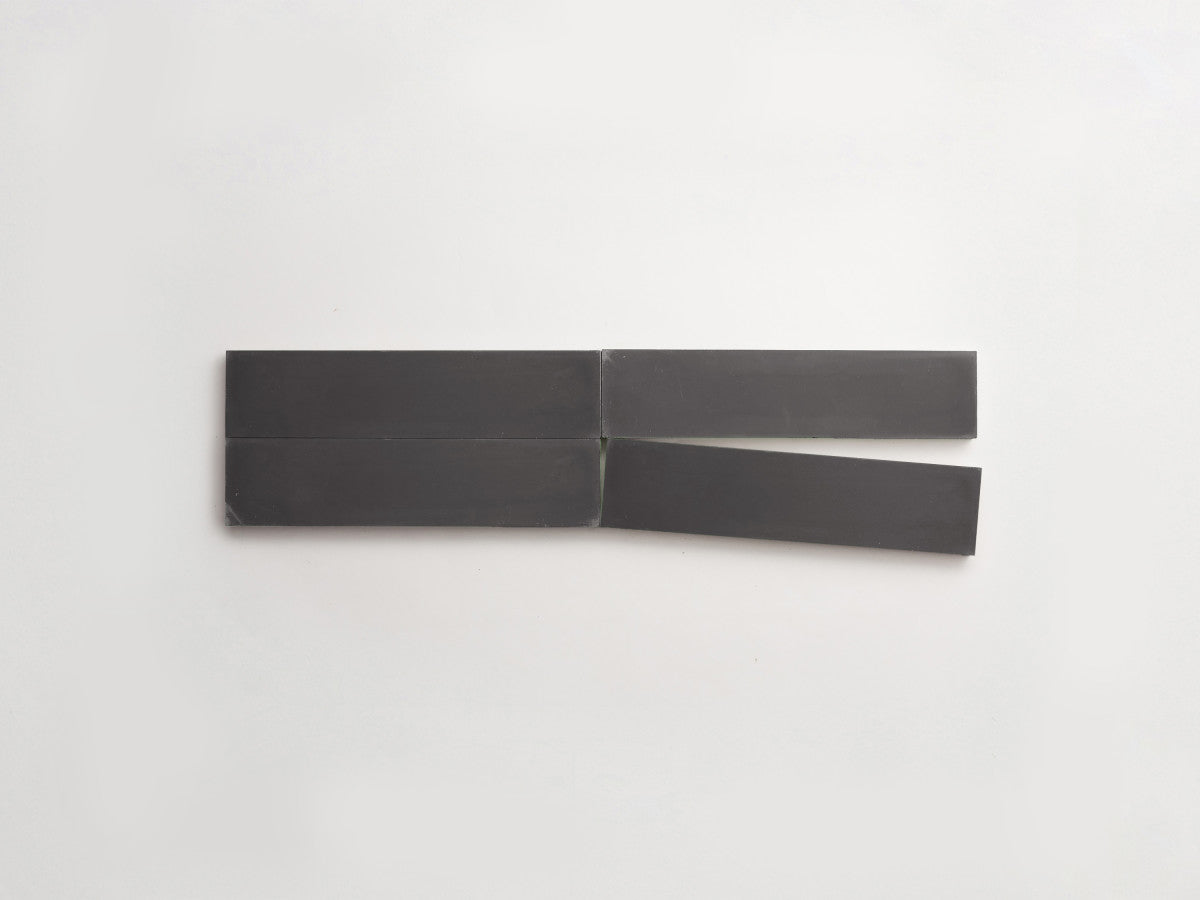 Cement tile solid colors 8x2 Rectangle Charcoal Grey.