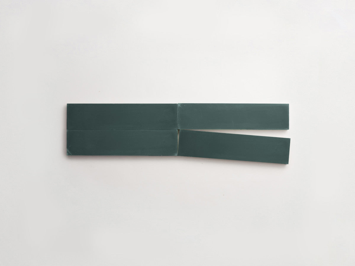 Cement tile solid colors 8x2 Rectangle Forest Green.
