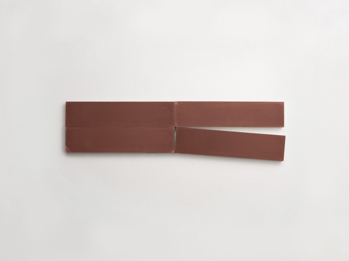 Cement tile solid colors 8x2 Rectangle Chestnut Brown.