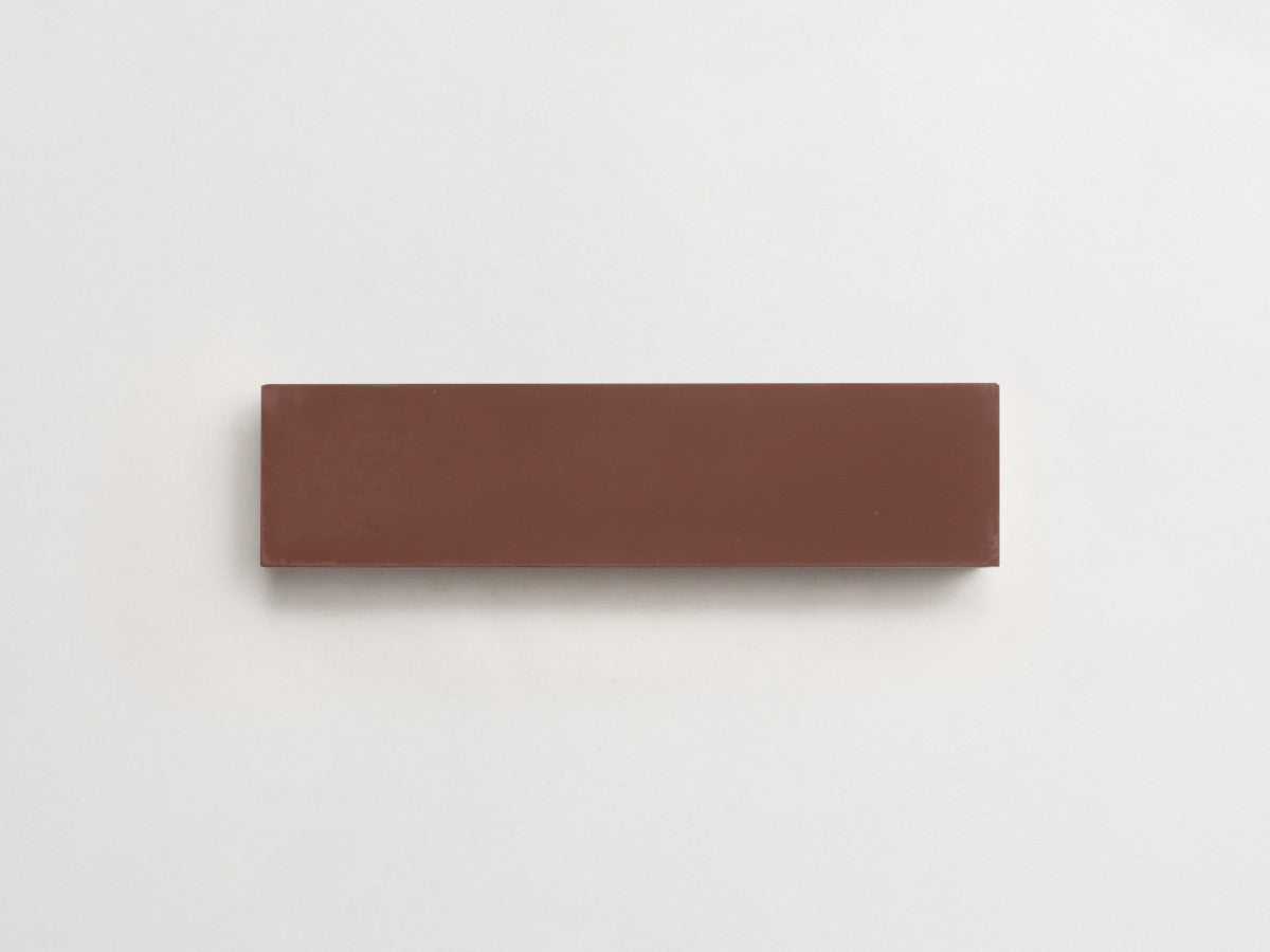 Cement tile solid colors 8x2 Rectangle Chestnut Brown.
