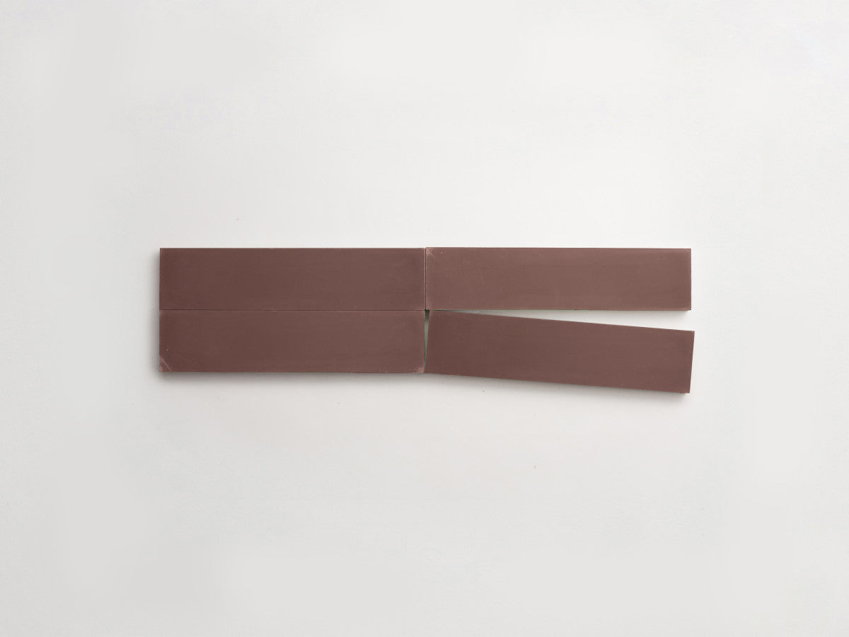 Cement tile solid colors 8x2 Rectangle Fig Brown.