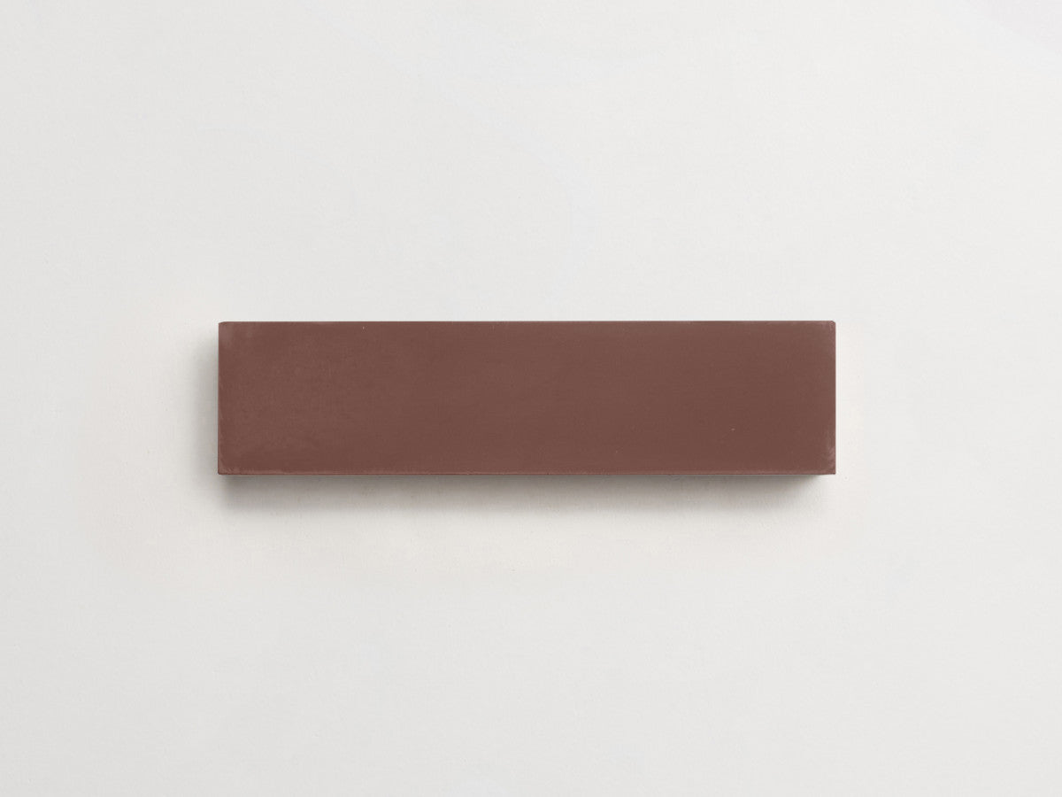 Cement tile solid colors 8x2 Rectangle Fig Brown.