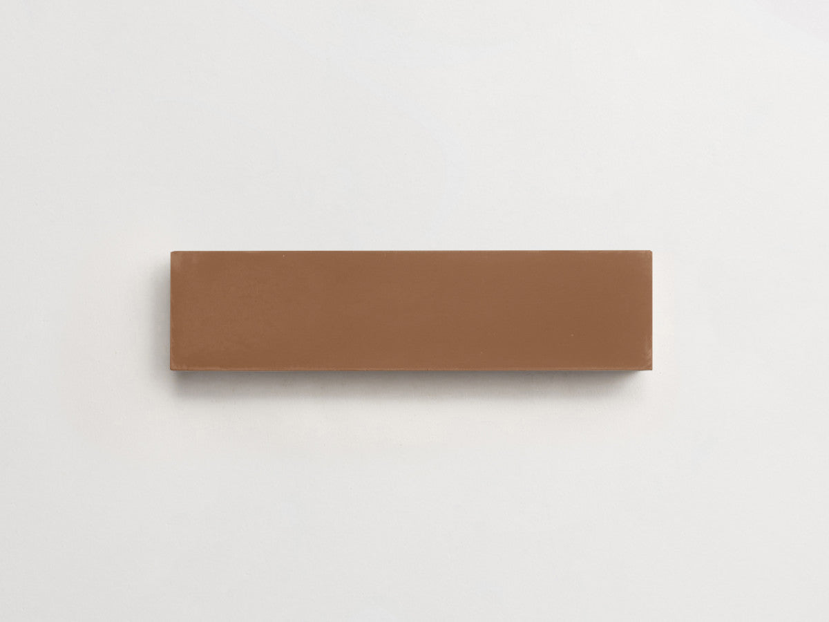 Cement tile solid colors 8x2 Rectangle Umber Brown.