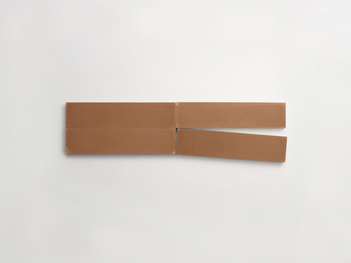 Cement tile solid colors 8x2 Rectangle Umber Brown.