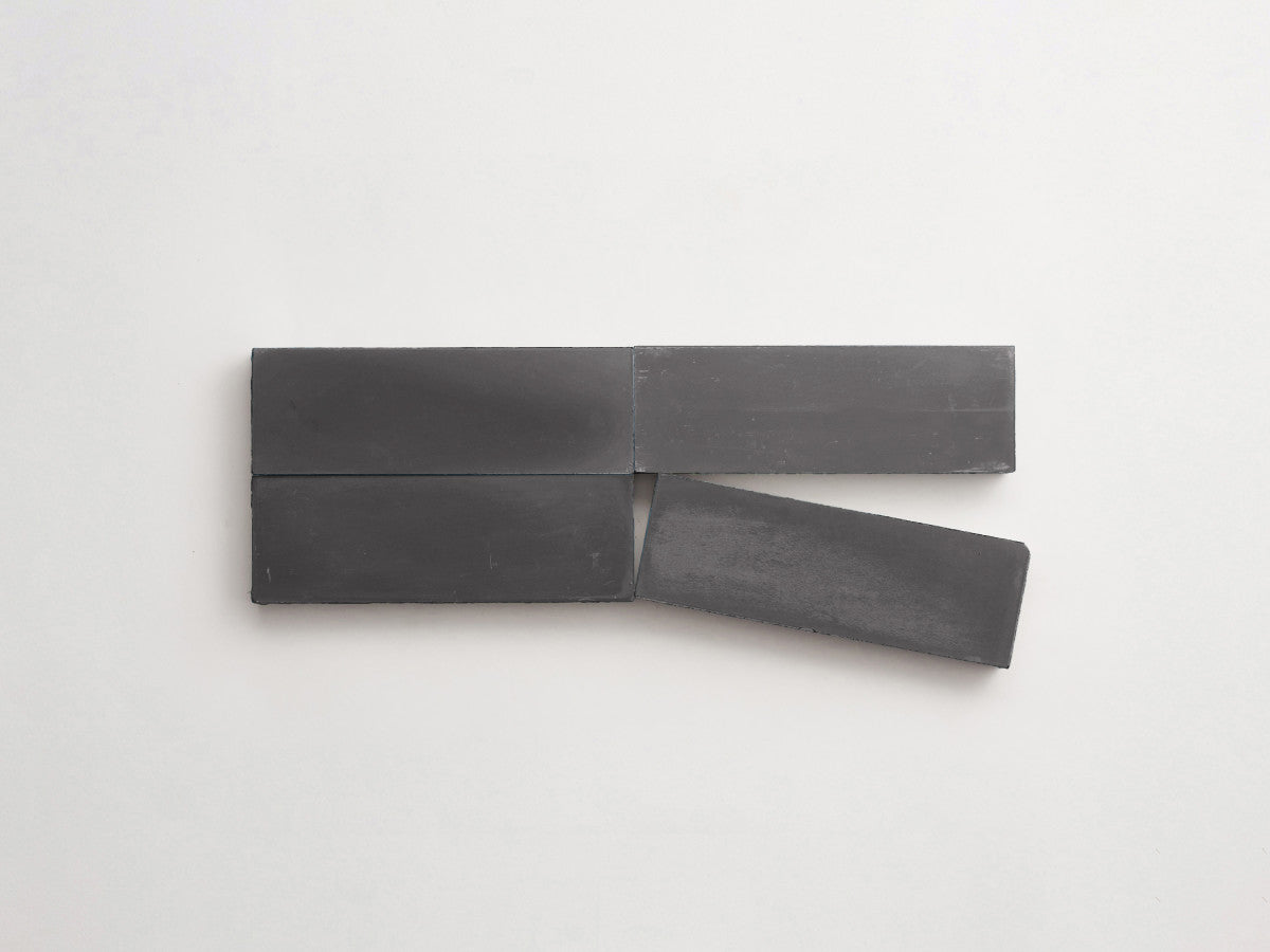 Cement tile solid colors 6x2 Rectangle Charcoal Grey.