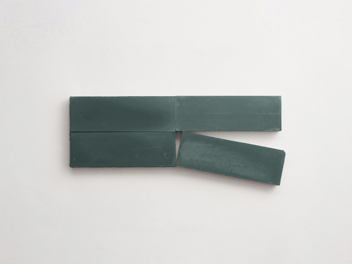 Cement tile solid colors 6x2 Rectangle Forest Green.