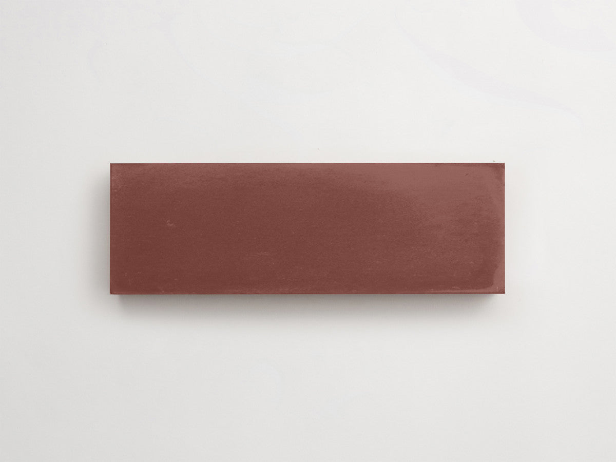Cement tile solid colors 6x2 Rectangle Chestnut Brown.