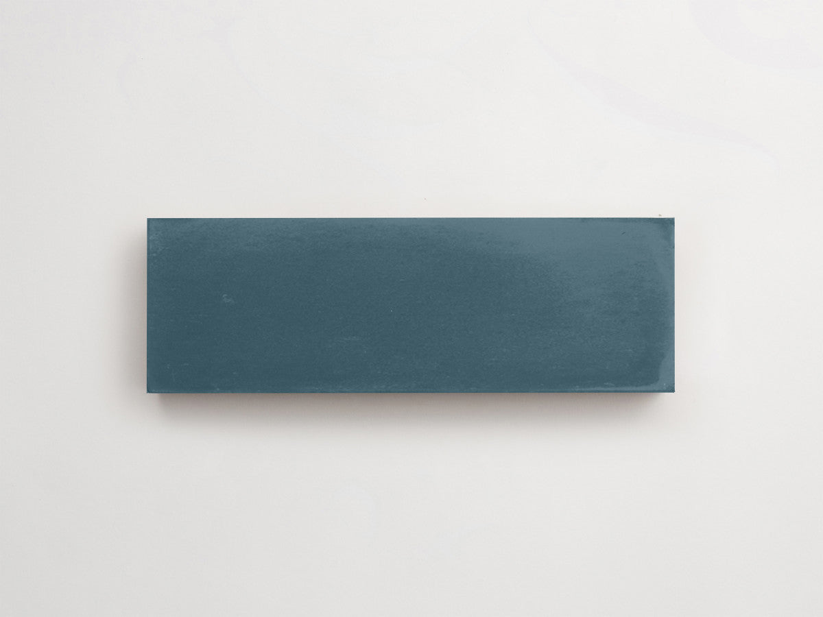 Cement tile solid colors 6x2 Rectangle Mallard Blue.