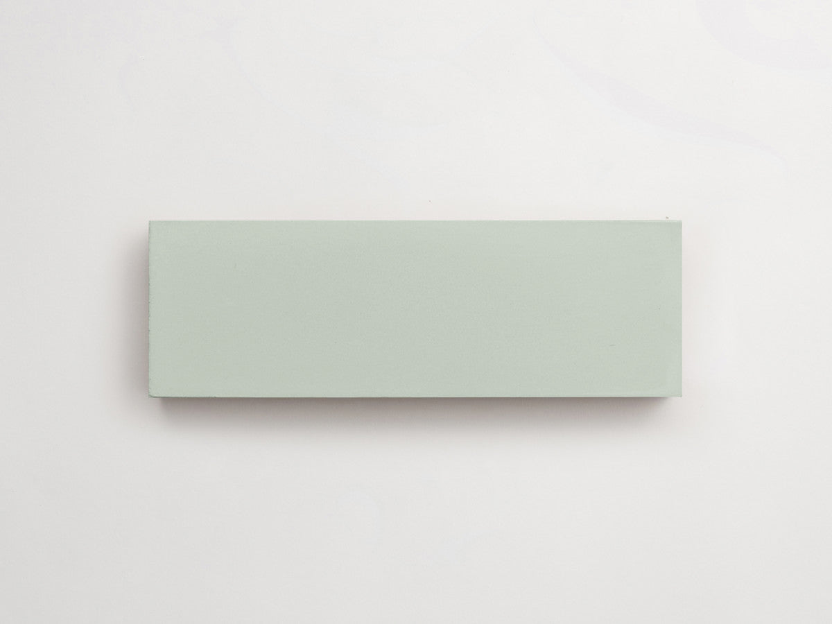 Cement tile solid colors 6x2 Rectangle Celadon Green.