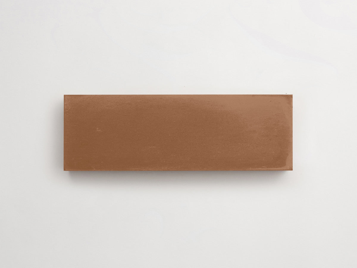 Cement tile solid colors 6x2 Rectangle Umber Brown.